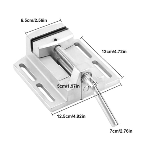 2.5 Inch Drill Press Vise Heavy Duty Metalworking Clamp With Stable Guiding Rods, Precision Milling Vise dimensions and features