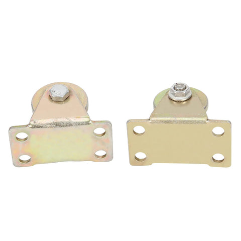 Two Pack 32mm Sliding Gate Roller, U Type Groove Wheel Track Rail, shown in a front view with steel construction and mounting holes.