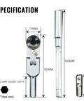 Heavy Duty Flex Head Ratchet Wrench With Hex Bit Extension And One Quarter Inch T Handle Ratchet Tool Including Socket Adapter Set Three Piece Pack dimensions and specifications on display.