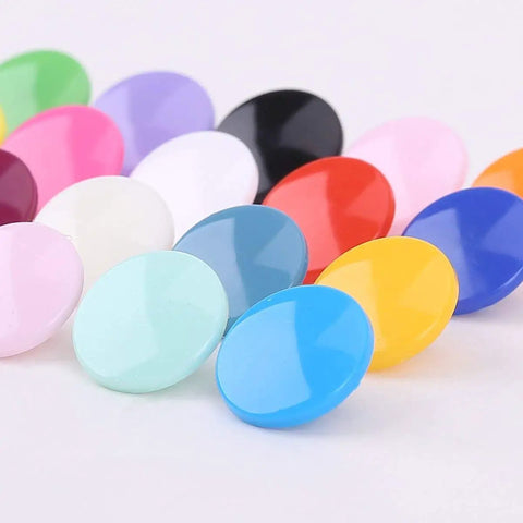 100 Sets Plastic Snap Buttons Size 20 T5 Glossy Round Resin Fasteners for Cloth Diapers Baby Bibs Nappies Durable Rust Free