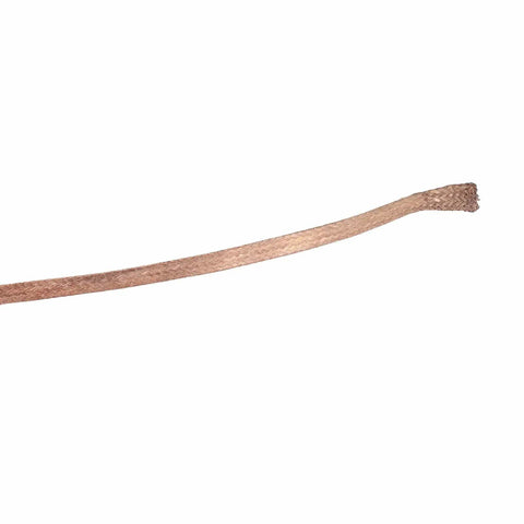 Copper Desoldering Wick 1.5 Meter For Quick No Fuss Clean Solder Removal In Electronics Repair And PCB DIY High Purity Alloy Copper Braid Fast Heat Transfer And Minimal Residue 3.5mm Roll, showing a close-up of woven copper braid.