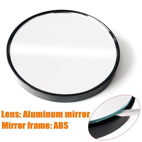 10X Magnifying Makeup Mirror With Stainless Steel Tweezers Portable Round Mirror Travel Set With Two Suction Cups For Eyebrow Tweezing Blackhead Blemish Removal On The Go In Bathroom Magnified Cosmetic Mirror 4.3 Inch, aluminum lens, ABS frame