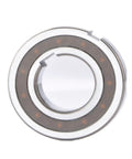 Rugged One Way Clutch Bearing for Twelve to Forty Five Millimeter Inner Diameter, front view showing metal construction with reverse lock feature.