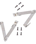 Stainless Steel Lid Support Hinges 2 Pack Folding Lift Up Stay for wooden boxes cabinets and furniture repair with screws