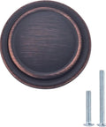 Oil Rubbed Bronze Cabinet Knobs Set for Kitchen and Drawers 1.25 Inch Diameter Straight Top Ring Style 25 Pack Classic Hardware Upgrade for Cabinets Today.
