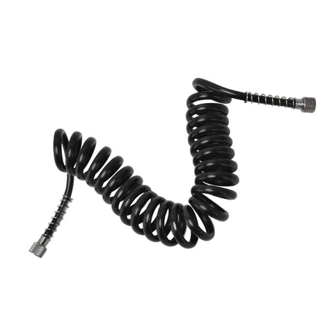 Top Tier Polyurethane Coil Air Hose Featuring G 1 8 Female Thread Connection Designed For Airbrush And Paint Projects High Flexibility Ensures Smooth Movement Without Kinking 2 Meter Length Great For Fans Looking To Upgrade Their Setup Now For Workshop. black 2m polyurethane coil air hose with G1/8 female fittings