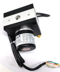 2000mm Draw Wire Linear Displacement Sensor With Incremental Encoder, Push Pull ABZ Output, 0.1mm Per Pulse, wires visible