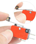 Six Pack V 156 1C25 Micro Limit Switches With Hinge Roller Momentary SPDT Snap Action 1NO 1NC Long Roller Lever close-up