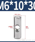 304 Stainless Steel Furniture Barrel Nut Dowel Set M6x10mm Embedded Bolts for Wood Assembly 10 Pack Pro Grade Durable Connectors