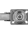 Top view of a metal plate from 8 Pack 3 Inch Swivel Caster Wheels With Double Brakes Heavy Duty Over 300 Lb Capacity Per Wheel Non Skid No Mark