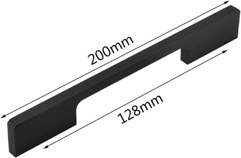 Two Pack Black T Bar Drawer Pulls 200mm Aluminum Alloy Cabinet Handles for Kitchen, Bathroom and Bedroom Modern Hardware with Screws