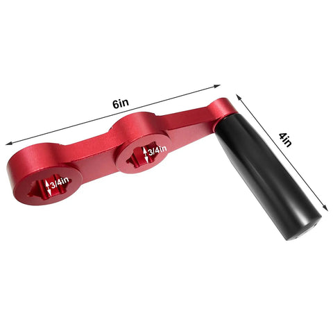 Quick Vise Handle For Three Quarter Inch Hex Vises Two Speed Clamp Aluminum Red Anodized Finish, 6-inch length