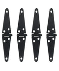 Beefy Heavy Duty Strap Concealed Door Hinges Set, 2 Pack Black Hinge With Screws, Rotating Design, Built Tough For Fence Wood Gate And Cabinet
