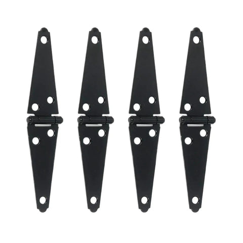 Beefy Heavy Duty Strap Concealed Door Hinges Set, 2 Pack Black Hinge With Screws, Rotating Design, Built Tough For Fence Wood Gate And Cabinet