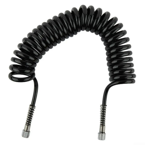 Kickass Flexible PU Coil Hose Built For Pro Airbrush Sessions With No Sweat Leak Resistant Connectors And Secure Clamps For Super Smooth Air Flow On Cool Jobs Without Drips Keeping Gear In Prime Daily, black 3m PU coil hose