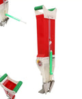 Adjustable Handheld Seed Planter For Garden And Farm, Four Seed Wheels And Fertilizer Seeding Dual Tool, red body, PVC handle