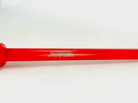 Red BlueroCK wet core drill bit side view, 1x15 inch