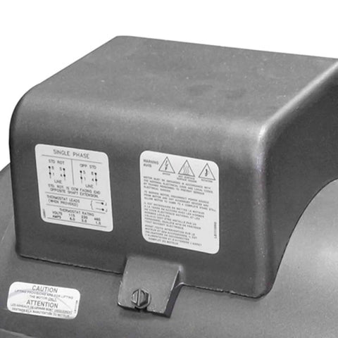 Close-up of motor housing on 7.5 HP Electric Motor For Compressors, 1725 RPM, 208-230V 31A, NEMA 215T