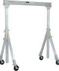 Portable Adjustable Height Aluminum Gantry Crane Lightweight Workshop Hoist With No Fuss Setup Easy Lift Gear Without Breakin Sweat For Tight Garage Bays, silver color, lightweight frame.