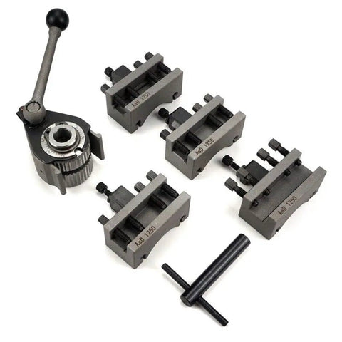 Quick Change Tool Post Holder For Mini Lathe With Multifix Style Pro Grade, Ultra Precise 0.01mm Repeatability set with holders
