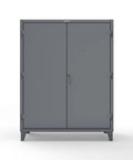 Heavy Duty Industrial Storage Cabinet, 60 Inch Wide By 24 Inch Deep By 78 Tall, 12 Gauge Steel, Dark Gray, front view with double doors.