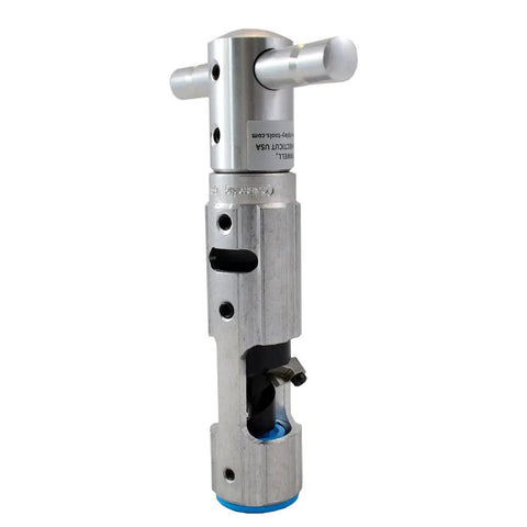 Blue CST 625 Combo Coring And Stripping Tool For 625 Kcmil cable, metal body with blue accents, side view.