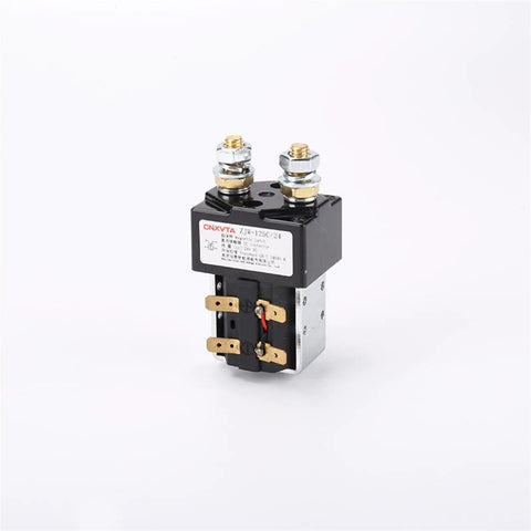 Top Rated UNMVBYITE ZJW-125C Electric Forklift Truck Solenoid Valve Main Contactor with connectors and metal base.