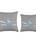 Glider Pilot Plane Throw Pillow Cozy Home Decor With Soaring Flight Theme Double Sided Print 100 Percent Polyester Pillow For Couch Bed Gift Idea For Christmas Birthday Alpine Lovers, featuring a glider and text design on a gray background.