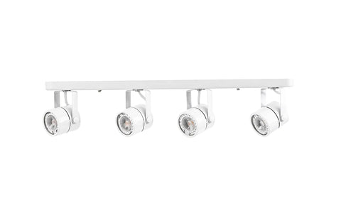 Plug-In 21 Inch Track Lighting Kit with 4 Dimmable GU10 LED Bulbs, Warm White 3000K, CRI90, 420 Lumens Each, 4-Head Track Light Fixture