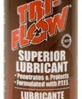 Front view of Tri-Flow 6 oz can of penetrating PTFE lubricant with light viscosity, focused aerosol spray for easy application.