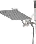 All Metal Rain Shower Head With Handheld Dual Shower Built To Last High Pressure Flow 60 Inch Hose Adjustable Extension Arm