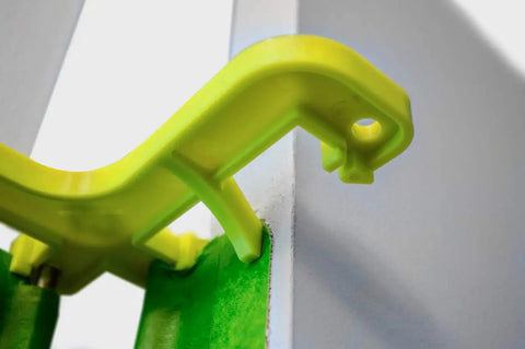 Close-up of protective spacer on Door Painting Stand Kit For Easy Spray Jobs Holds Up To Eight Doors Time Saving Setup For Pro Painters