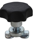 Close-up of L Track Double Lug Threaded Stud Fitting With Knob Set Of 4 For Heavy Duty Vehicle Mounting And Gear Securing