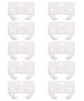 White Plastic Drawer Track Guides and Slides Replacement Kit 10 Pcs Easy Install, showing front view of drawer guides.