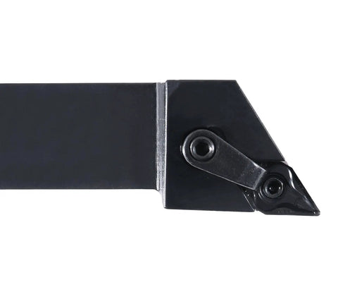 Left Hand Indexable Turning Tool Holder Kit With One Inch Shank And Six Inch OAL, Pro Grade, Includes Ten DNMG432 Carbide Inserts, 3 Degree Side Cut, Negative 55 Degree Diamond Inserts, Great For Manual And CNC Lathe Work