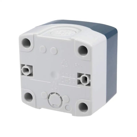 Push Button Station Box 22mm Waterproof IP67 One Button Control Panel Enclosure In Gray And White, ABS Housing For Electronics, 68 x 68 x 54mm Compact Box With 4mm Screw Holes Included, rear view