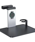 Top Shelf Foldable Car Seat Tray Desk For Tesla Cybertruck with cup holder and sturdy base for on-the-go dining stability.