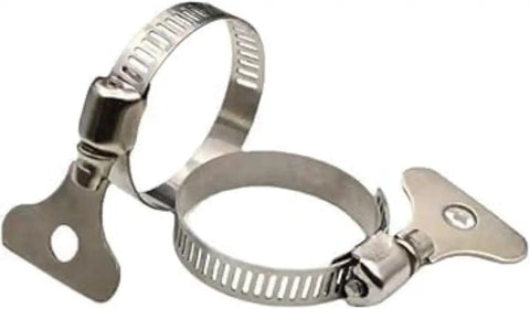 10 Pack 304 Stainless Steel Hose Clamps With Adjustable Thumb Screw And Key Type Design, 18 To 32 MM Range, Heavy Duty