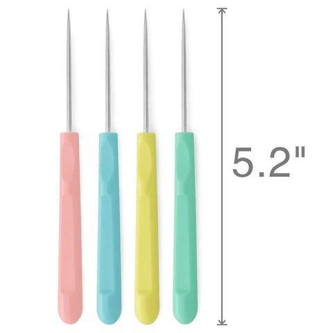 Four Piece Sugar Stir Needle Set And Gotta Have Cookie Decorating Tools Featuring Smooth Plastic Grips, 5.2 inch length.