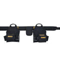Deluxe Pro Grade 16 Pocket Air Mesh Carpenter Apron With Padded Belt And Pouch Handle for Easy One Hand Adjustments, displayed flat.