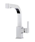 Arkitek Single Handle Kitchen Sink Faucet With Pull Out Sprayer High Arc Design Polished Chrome Finish side view