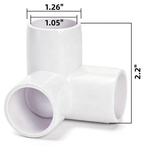 24 Pack Three Way Three Quarter Inch PVC Pipe Fittings Elbow Side Outlet 90 Degree Connectors Furniture Grade PVC Corner Fittings