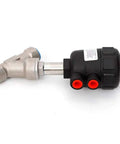 DN15 One Half Inch Pneumatic Angle Seat Valve For Steam Systems, Air Actuated, 0.3 To 1 MPa, PTFE Sealing, Stainless Steel