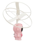 Pink hand controlled flying toy for kids with dual blades, USB rechargeable, light up feature, safe for indoor and outdoor play.