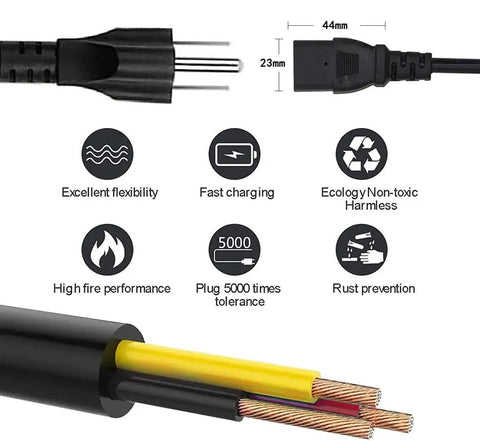 High-quality cable features of 24V Power Supply Adapter 100-240V AC To DC 24V 6A Max 144W, highlighting flexibility and rust prevention.