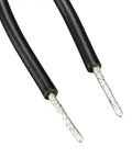 Close-up of two exposed copper wires with black insulation, part of G1/2 Hall Effect Water Flow Sensor And Flow Meter For 1.2-12 L/min, Brass Body.