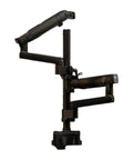 Heavy Duty Monitor Mount Built To Last With Smooth As Butter Rotating Swivel And No Hassle Desk Clamp Vesa Compatible ergonomic monitor arm side view.