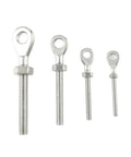 Five Piece Marine Grade 316 Stainless Steel Eye Bolts With Nuts For DIY Rigging Hardware Balustrade Kit M5 M6 M8 M10 on white background