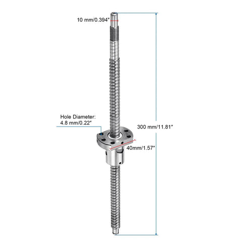 SFU1204 Ball Screw Kit 300Mm Long 12Mm Dia 4Mm Lead With Nut Anti Backlash Standard End Machining For BK BF12 CNC Machines