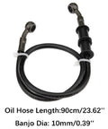 Braided Stainless Steel Motorcycle Brake Line 60cm 23.6in Hydraulic Clutch Oil Pipe Replacement for ATV Dirt Bike